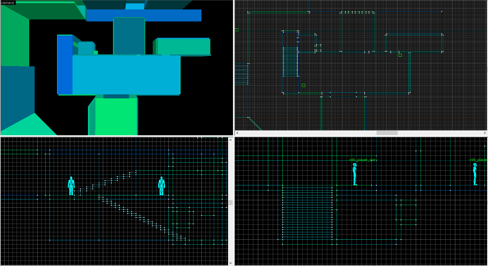 A Screenshot of Source Hammer Editor displaying a series of interior rooms