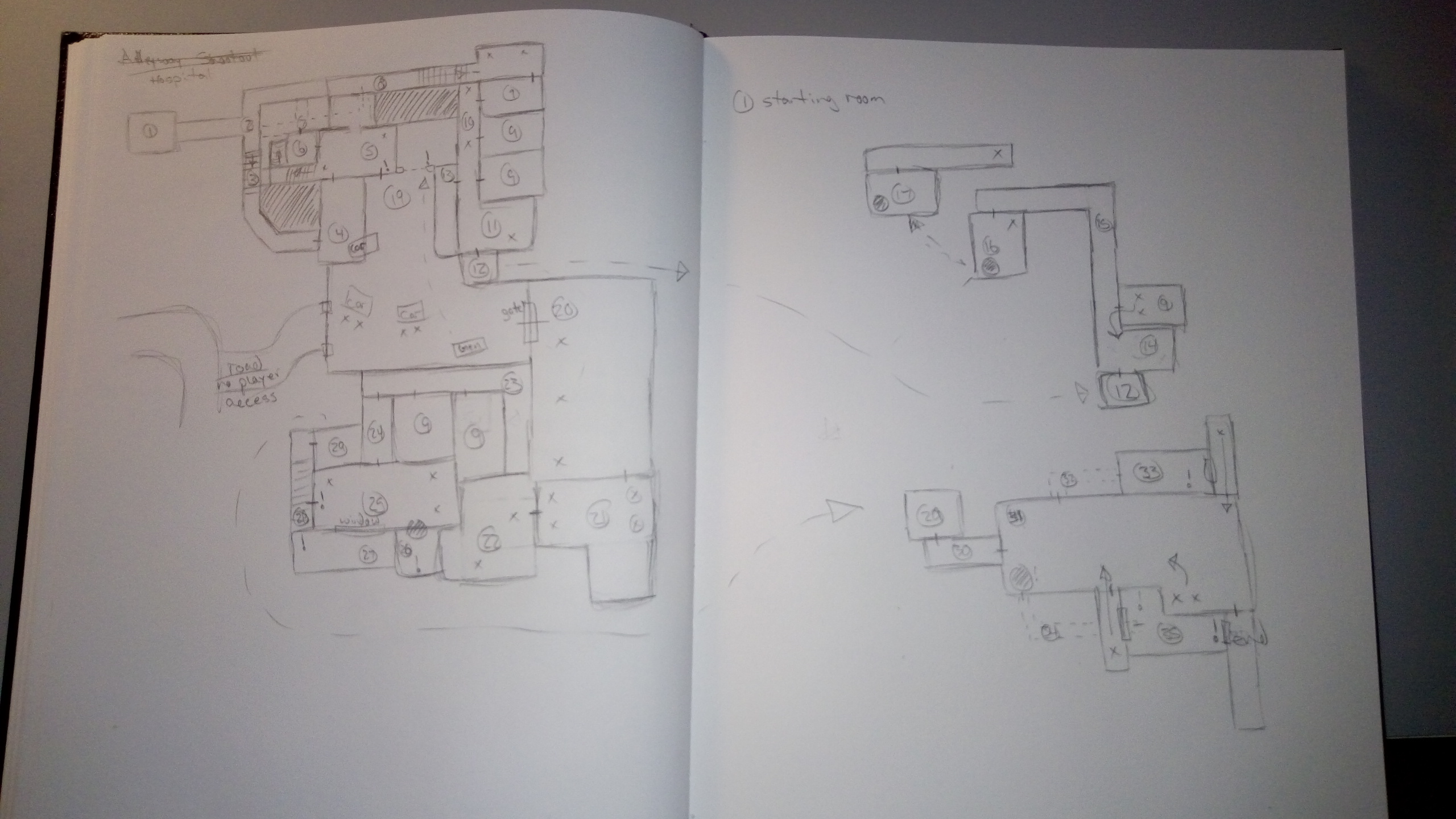 Hospital Shootout Level Sketch