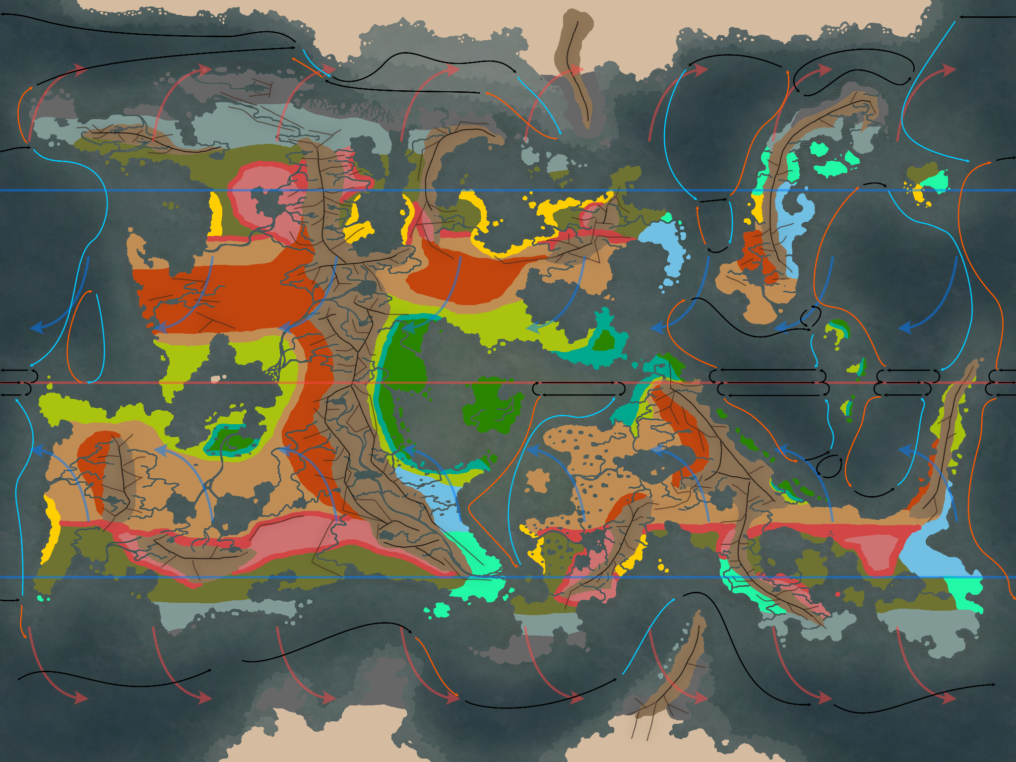 An image of hamendall's map displaying its climate zones using the Koppen climate classifications