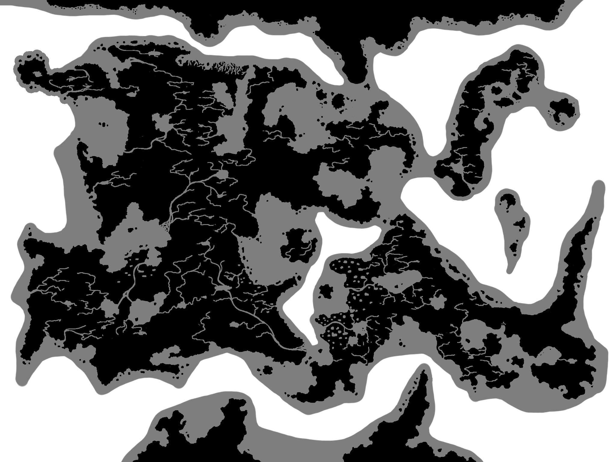 An image of hamendall's map displaying its complex shorlines and the continental shelf, which informed the ocean current map