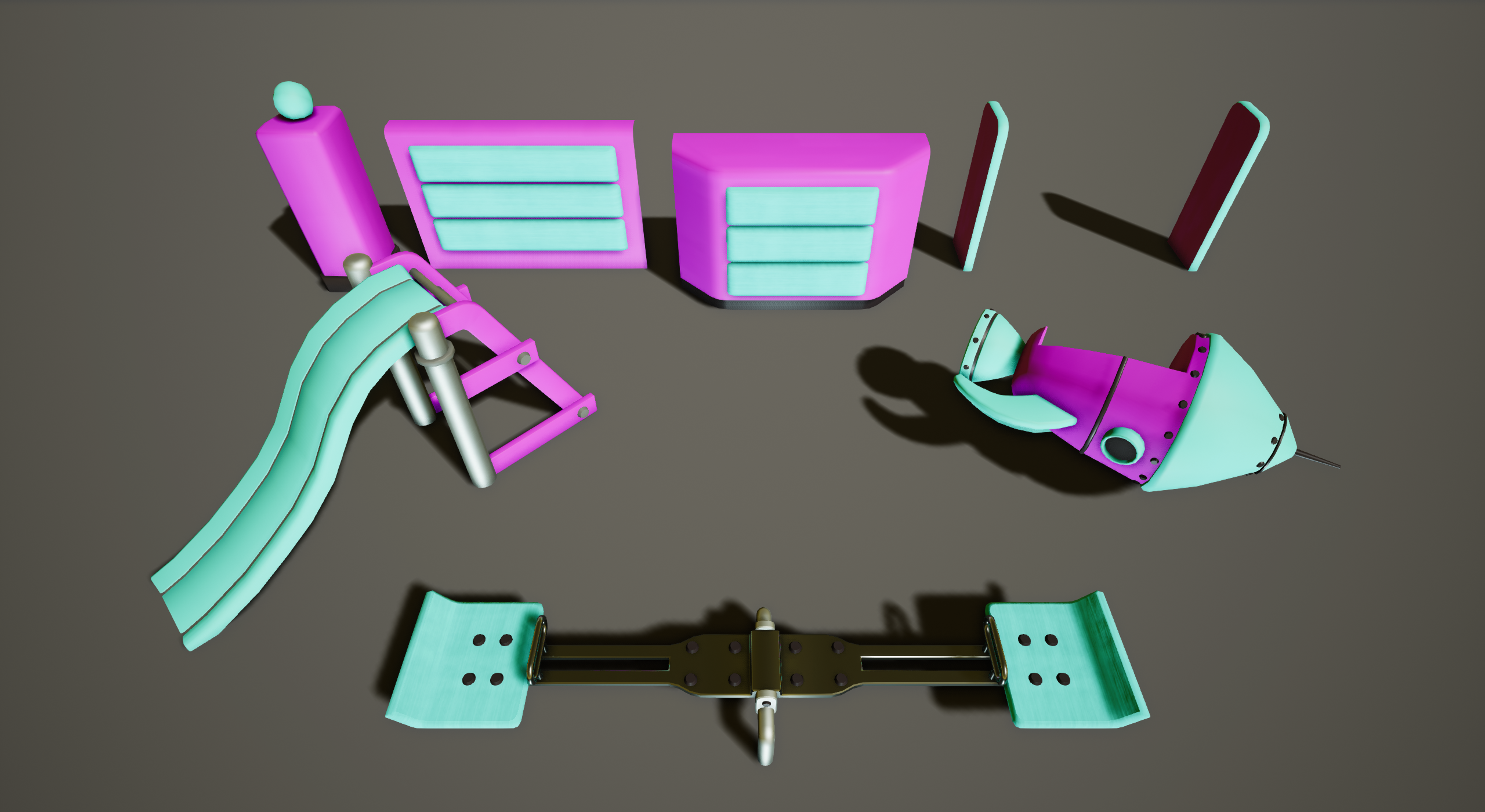 A selection of assets made for the wiating room