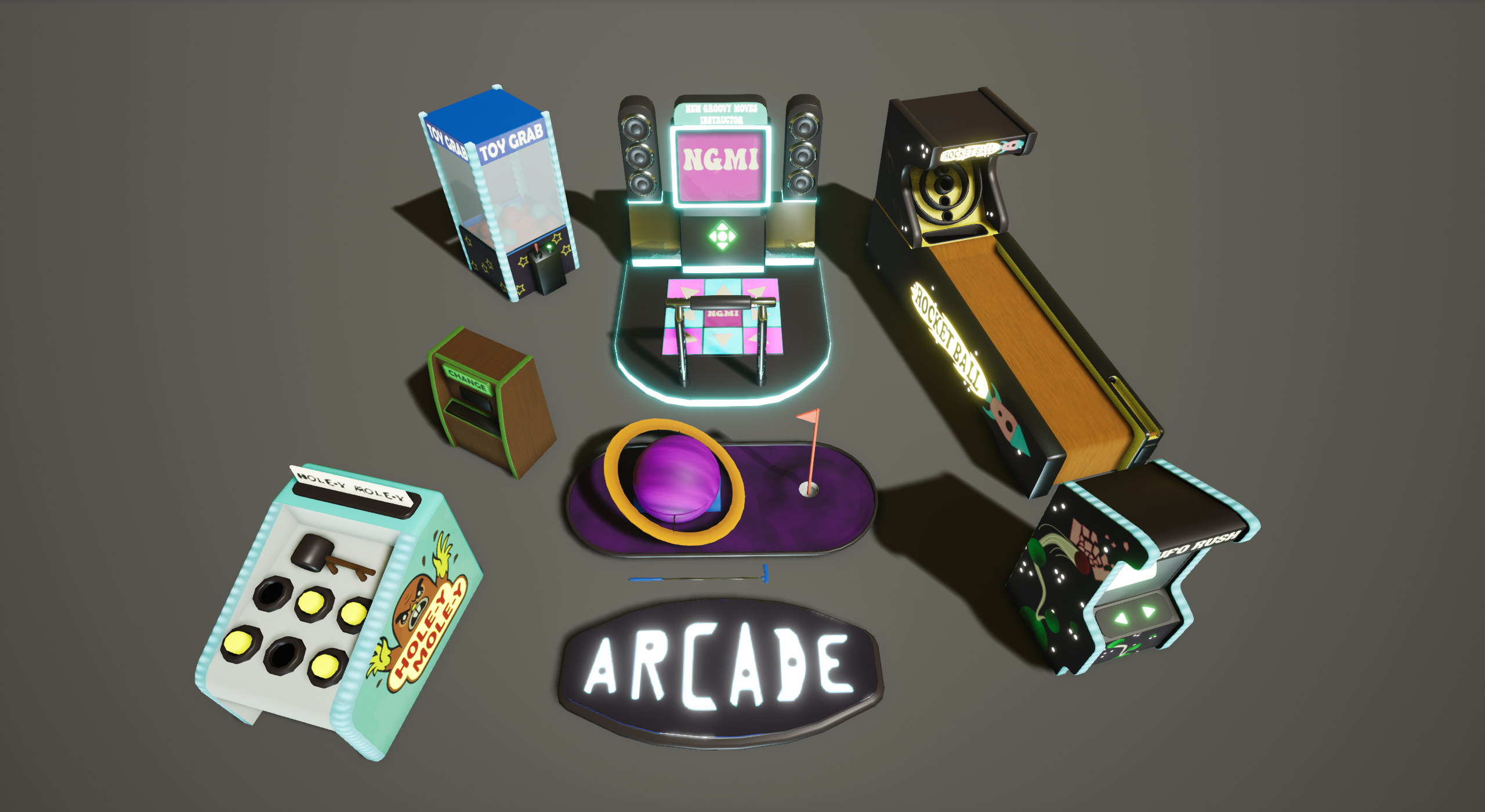 A selection of assets made for the arcade