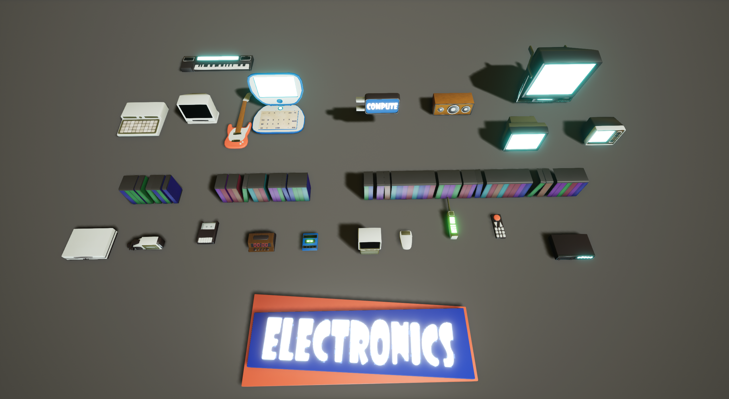 A selection of assets made for the electronics store