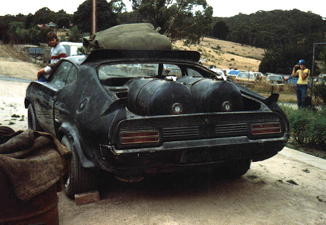 Mad Max Interceptor as depicted in Mad Max: Road Warrior from the front
