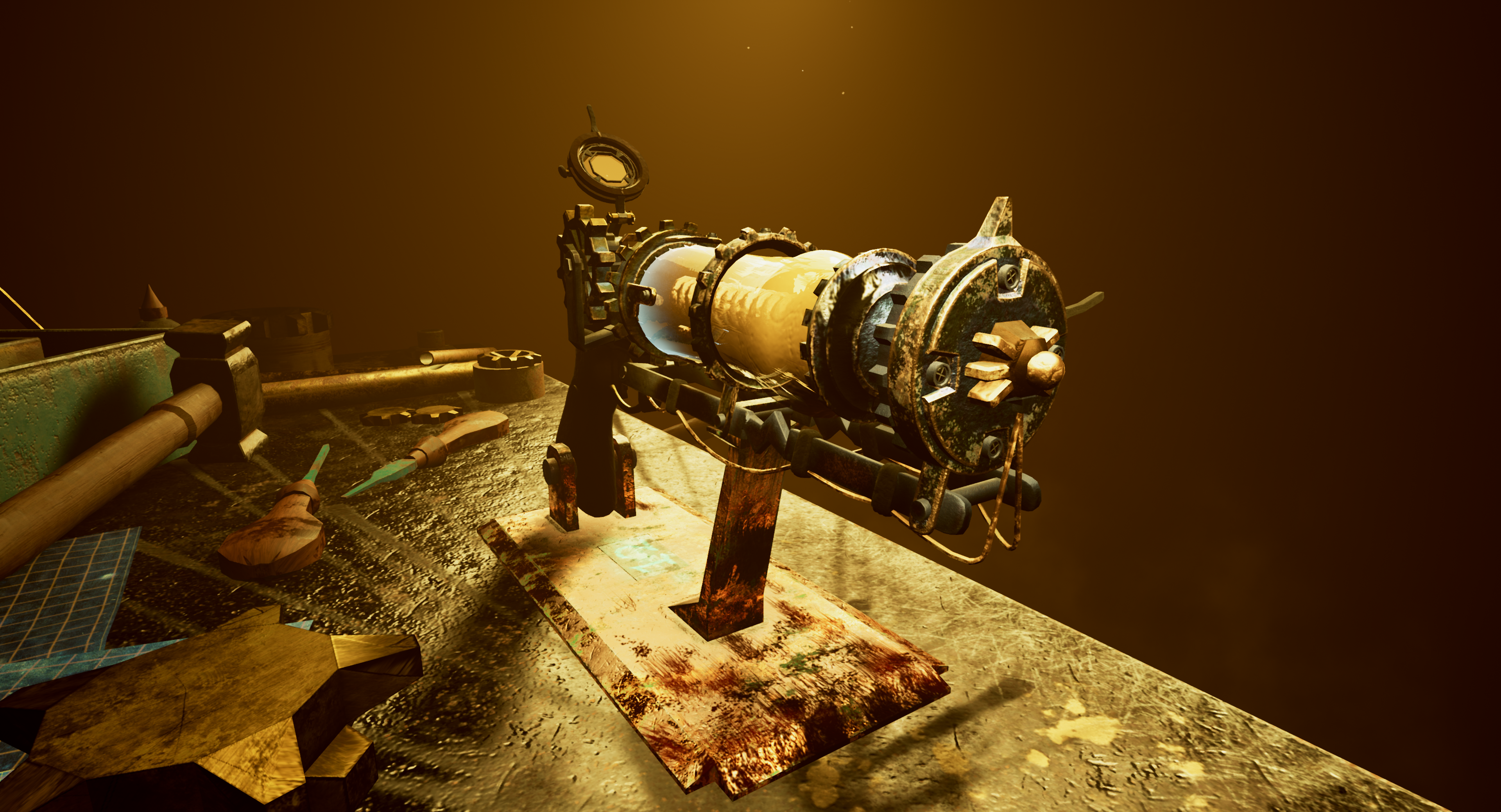 The lightning pistol showing the original materials from the front