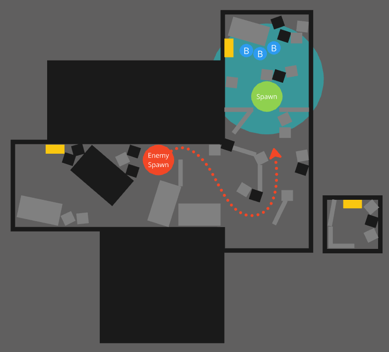 A simple top down level sketch of a barnyard