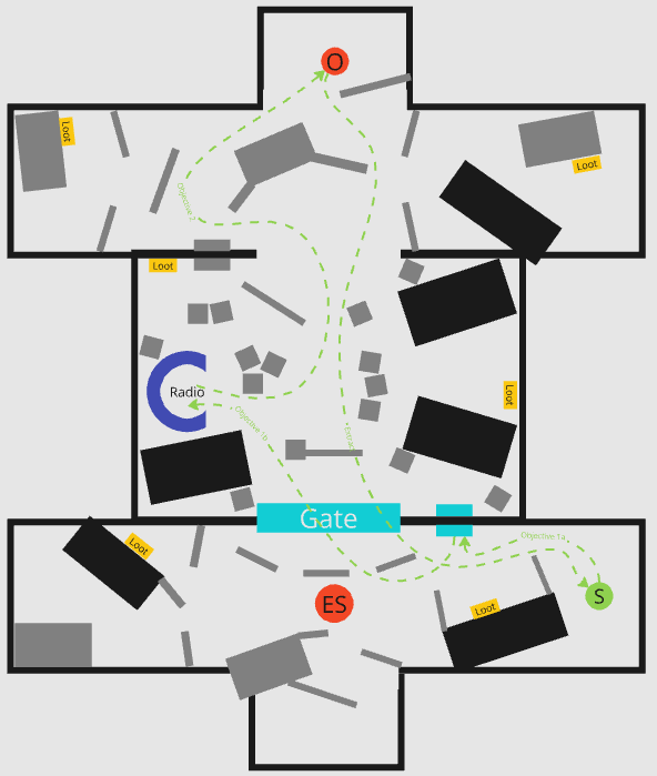 A simple top down level sketch of an overpass