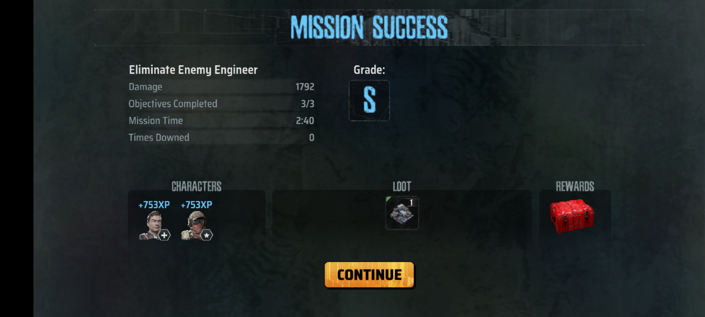 A Screenshot of the game MadWorld showing the mission success screen