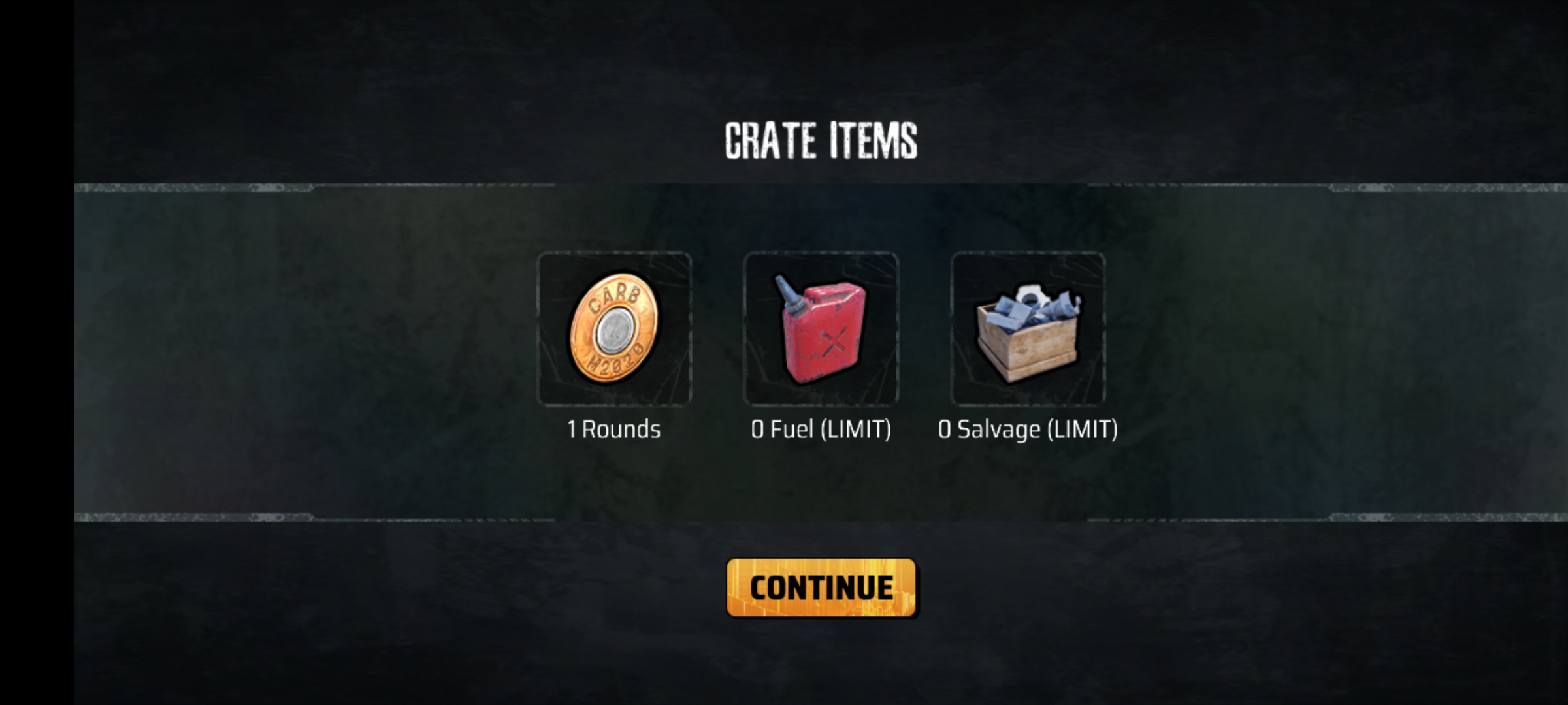 A Screenshot of the game MadWorld showing the crate items reward screen
