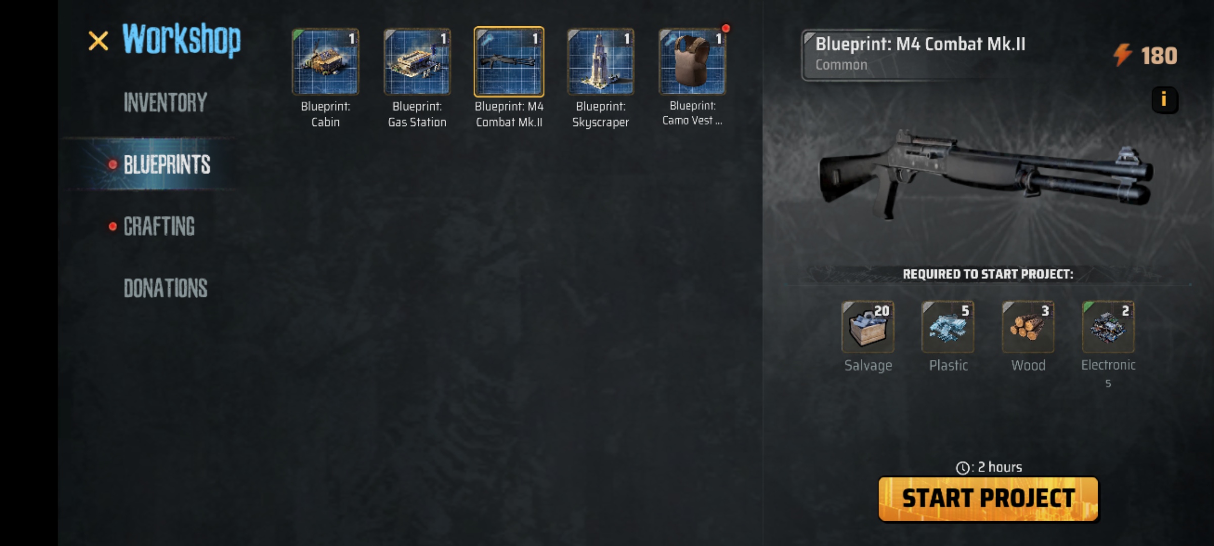 A Screenshot of the game MadWorld showing a player's inventory of Equipment
