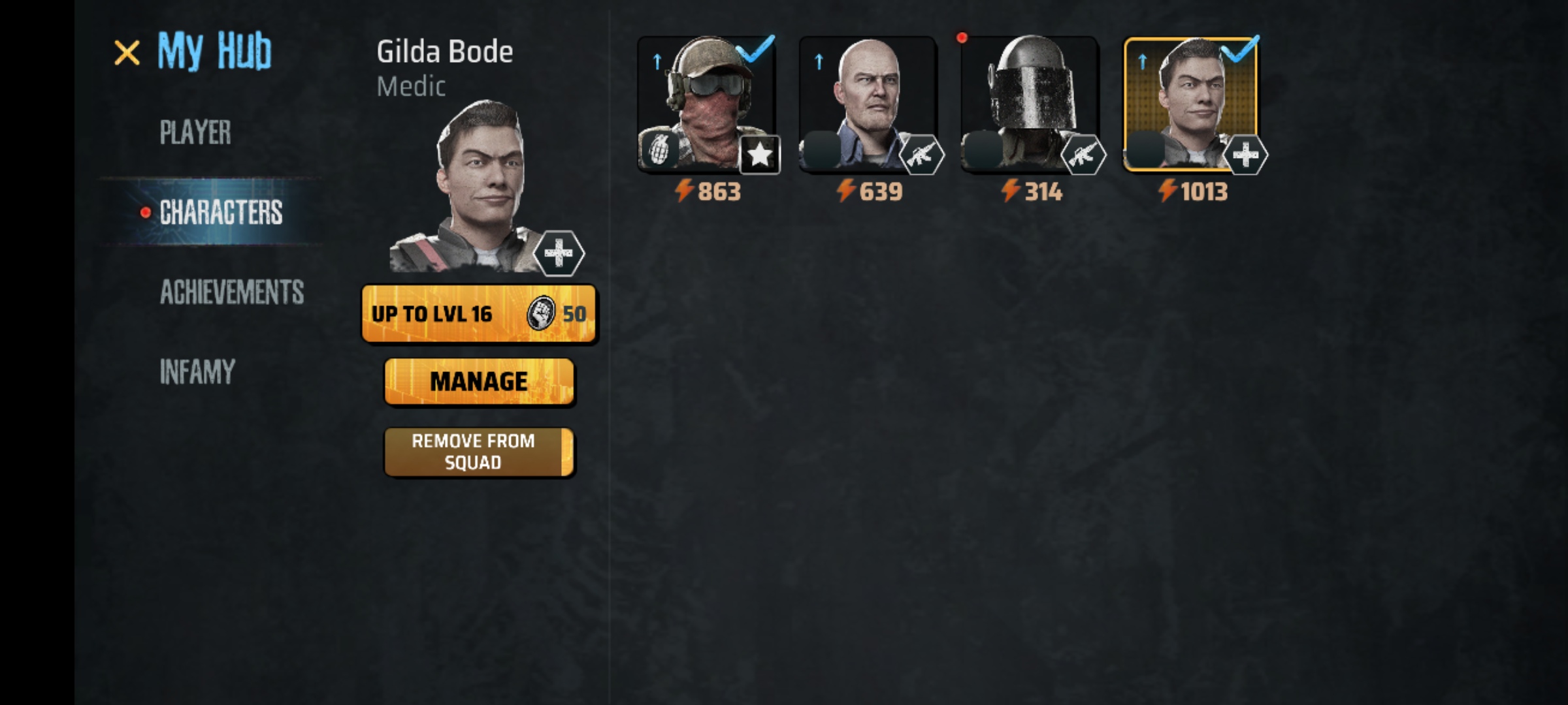 A Screenshot of the game MadWorld showing the character selection screen