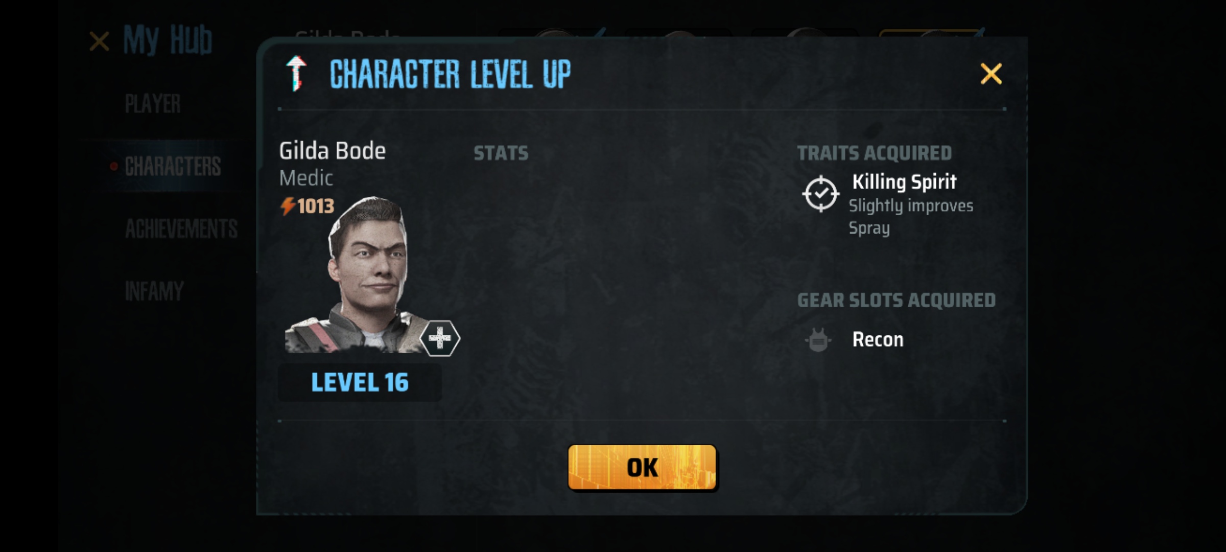 A Screenshot of the game MadWorld showing the character level up pop up screen