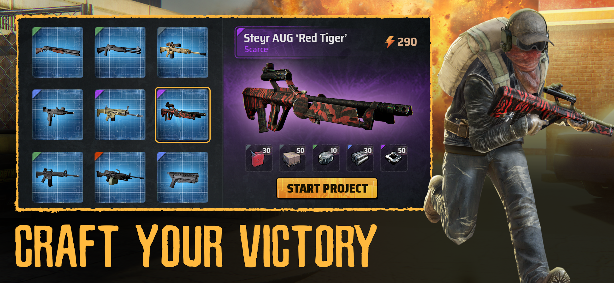 A promotional image showing Madworld's crafting system