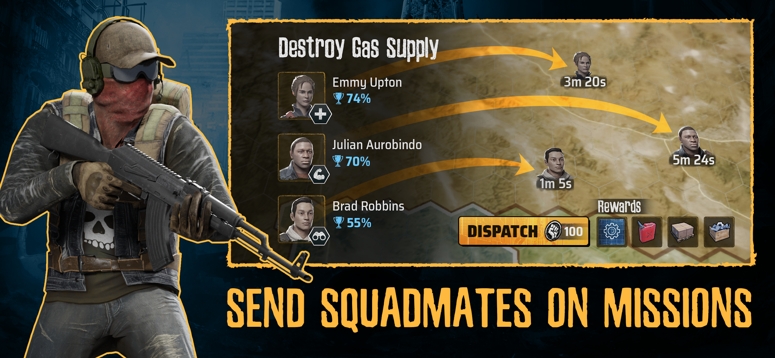 A promotional image showing Madworld's squadmate deployment system