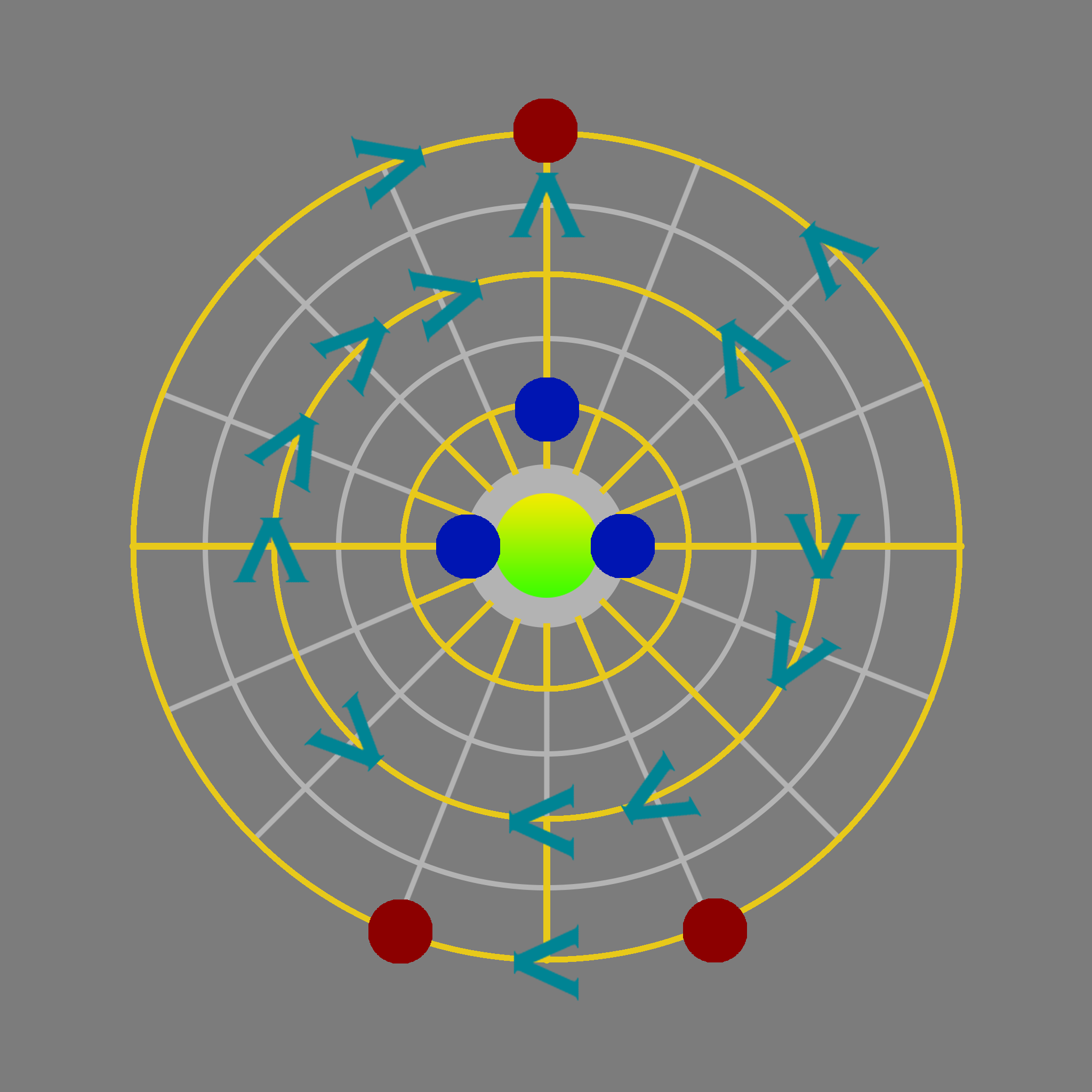 A digital sketch displaying a atomic style puzzle from above with various puzzle pieces