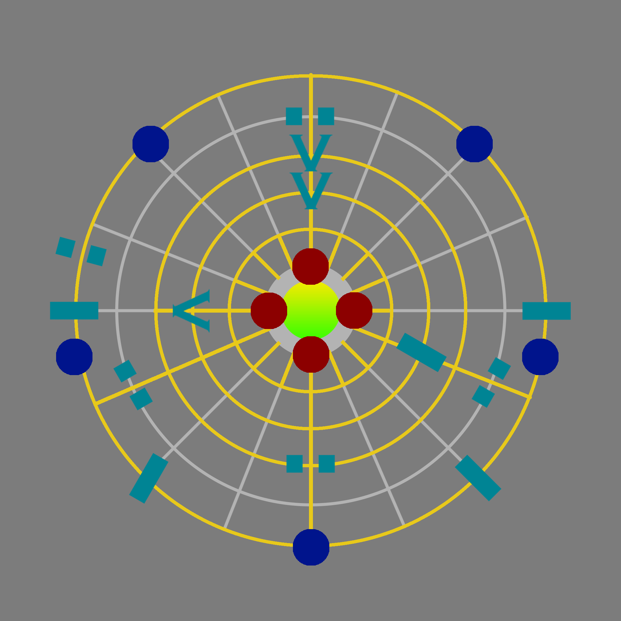A digital sketch displaying a atomic style puzzle from above with various puzzle pieces